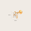 Mixed-Cut Cluster 18K Gold Plated Titanium Flat Back Earrings