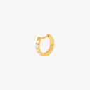 Moissanite D-Shape Huggie 18K Gold Plated Titanium Hoop Earrings