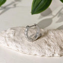 Moissanite D-Shape Huggie 18K Gold Plated Titanium Hoop Earrings