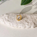 Moissanite D-Shape Huggie 18K Gold Plated Titanium Hoop Earrings