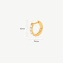 Moissanite D-Shape Huggie 18K Gold Plated Titanium Hoop Earrings