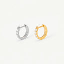 Moissanite D-Shape Huggie 18K Gold Plated Titanium Hoop Earrings