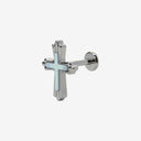 Natural Mother-of-Pearl Cross flat back earrings