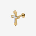 Natural Mother-of-Pearl Cross flat back earrings
