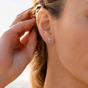 Natural Mother-of-Pearl Cross flat back earrings