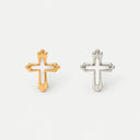 Natural Mother-of-Pearl Cross flat back earrings