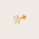Pear-Petal Flower 18K Gold PVD Titanium Flat Back Earrings