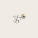 Pear-Petal Flower 18K Gold PVD Titanium Flat Back Earrings