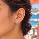 Pear-Petal Flower 18K Gold PVD Titanium Flat Back Earrings