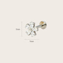 Pear-Petal Flower 18K Gold Plated Titanium Flat Back Earrings