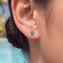 Pentagonal zircon flat back earrings