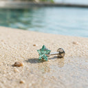 Pentagonal zircon flat back earrings