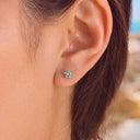 Pentagonal zircon flat back earrings