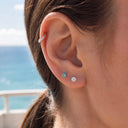 Pentagonal zircon flat back earrings