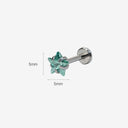 Pentagonal Zircon Titanium Flat Back Stud Earrings