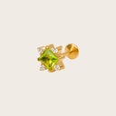 Peridot Kite-Set Compass flat back earrings