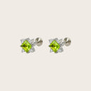 Peridot Kite-Set Compass 18K Gold Plated Titanium Flat Back Earrings