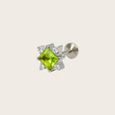 Peridot Kite-Set Compass flat back earrings