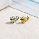 Peridot Kite-Set Compass 18K Gold Plated Titanium Flat Back Earrings