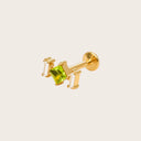Peridot & Baguette Trio flat back earrings