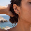 Peridot & Baguette Trio flat back earrings