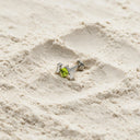 Peridot & Baguette Trio flat back earrings