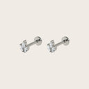 Petite Wheat Sprig Cluster 18K Gold Plated Titanium Flat Back Earrings