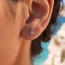 Petite Wheat Sprig Cluster flat back earrings