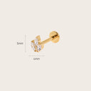 Petite Wheat Sprig Cluster 18K Gold Plated Titanium Flat Back Stud Earrings