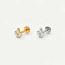 Petite Wheat Sprig Cluster flat back earrings