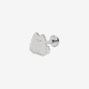 Pixel Pattern Titanium Flat Back Stud Earrings