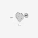 Pixel Pattern Titanium Flat Back Stud Earrings