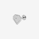 Pixel Pattern Titanium Flat Back Stud Earrings