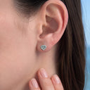 Pixel Pattern Titanium Flat Back Stud Earrings