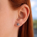 Pixel Pattern Titanium Flat Back Stud Earrings