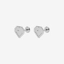 Pixel Pattern Titanium Flat Back Stud Earrings