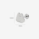 Pixel Pattern Titanium Flat Back Stud Earrings