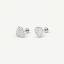 Pixel Pattern Titanium Flat Back Stud Earrings
