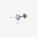 Round-Edged Moonstone 18K Gold Plated Titanium Flat Back Stud Earrings