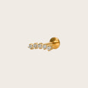 Round CZ Row flat back earrings