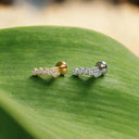 Round CZ Row flat back earrings
