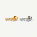 Round CZ Row flat back earrings