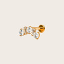 Round & Baguette Mix Climber flat back earrings