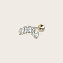 Round & Baguette Mix Climber flat back earrings