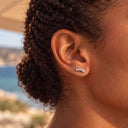 Round & Baguette Mix Climber flat back earrings