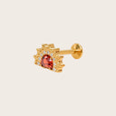 Ruby-Red Fan Halo flat back earrings