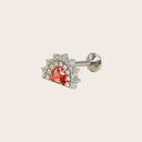 Ruby-Red Fan Halo flat back earrings
