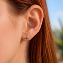 Ruby-Red Fan Halo flat back earrings