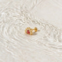 Ruby-Red Fan Halo flat back earrings