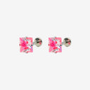 Sparkling Sugar Cube Titanium Flat Back Earrings